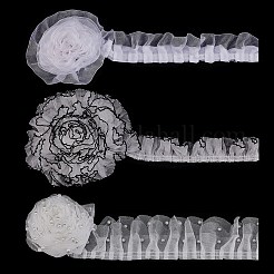 3 Styles Polyester Pleated Satin Pleated Lace Ribbon&nbsp;OCOR-PH0006-60