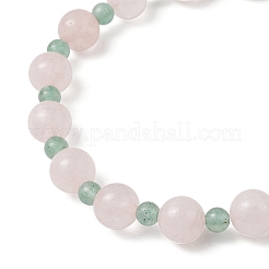 2Pcs Natural Green Aventurine & Rose Quartz Round Beaded Stretch Bracelets for Women&nbsp;BJEW-JB11926