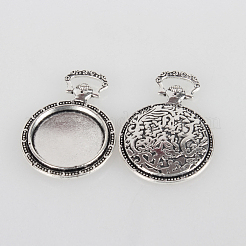Tibetan Style Alloy Pendant Cabochon Settings&nbsp;X-TIBEP-N003-74AS
