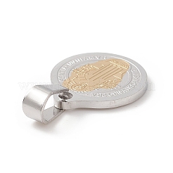 304 Stainless Steel Flat Round Pendants&nbsp;STAS-D034-01