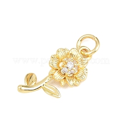 Valentine's Day Brass Micro Pave Clear Cubic Zirconia Pendants&nbsp;KK-D258-07G-06