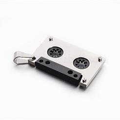 Two Tone 304 Stainless Steel Cassette Tape Pendants&nbsp;STAS-E090-45B