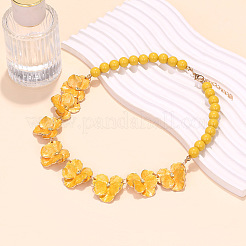 Zinc Alloy Enamel Flower Bib Necklaces&nbsp;FS-WG4E913-01