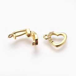 Brass Micro Pave Cubic Zirconia Fold Over Clasps&nbsp;KK-P164-09