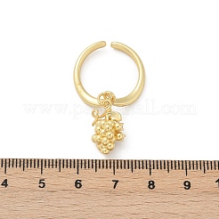 Fruit Theme Brass Micro Pave Cubic Zirconia Open Cuff Rings for Women&nbsp;RJEW-U057-07G