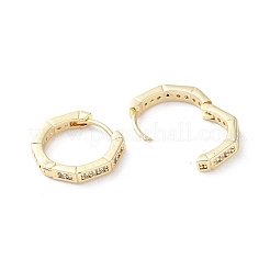 Brass Micro Pave Cubic Zirconia Hoop Earrings&nbsp;EJEW-P259-09G