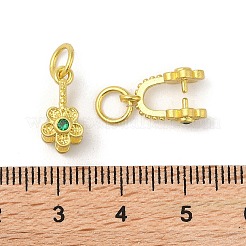 Brass Micro Pave Cubic Zirconia Peg Bails Pendants&nbsp;KK-K277-11MG