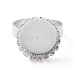 Adjustable 304 Stainless Steel Finger Rings Components&nbsp;STAS-WH0032-01A