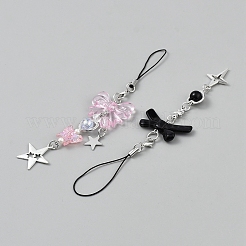 4Pcs 4 Styles Bowknot Acrylic & Star Alloy Pendant Decorations&nbsp;HJEW-WH20021-07A