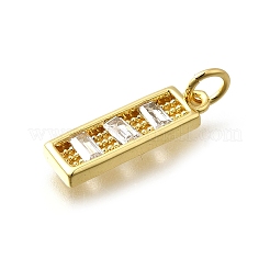 Brass Micro Pave Cubic Zirconia Pendants&nbsp;KK-P295-36G