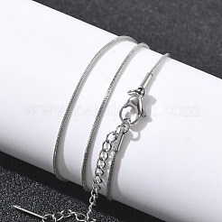 10Pcs 0.9MM 304 Stainless Steel Round Snake Chain Necklaces&nbsp;NJEW-G203-03P