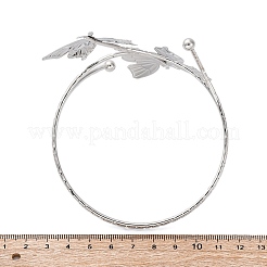 Butterfly Alloy Arm Cuff Bangles for Girl Women&nbsp;LS-AJEW-A063-01H-P