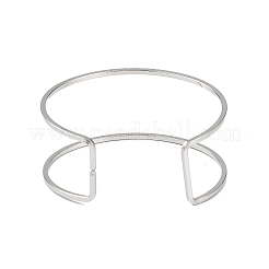 Non-Tarnish 304 Stainless Steel Hollow Open Cuff Bangles for Women&nbsp;BJEW-S155-04P