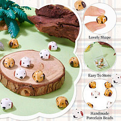 14Pcs 2 Styles Handmade Porcelain Beads&nbsp;PORC-BG0001-01