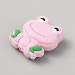 Frog Food Grade Eco-Friendly Silicone Focal Beads&nbsp;SIL-WH0006-29H