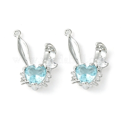 Brass Micro Pave Cubic Zirconia Pendants&nbsp;KK-L208-05P-06
