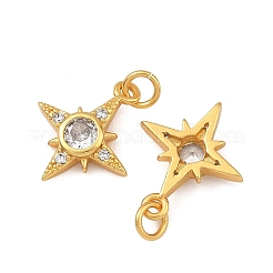 Brass Micro Pave Clear Cubic Zirconia Charms&nbsp;KK-F941-40B-G