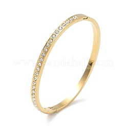 304 Stainless Steel & Rhinestone Hinged Bangles for Women&nbsp;BJEW-Z178-09G