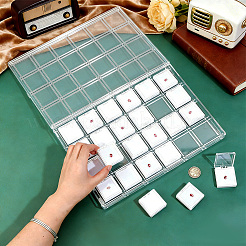 24-Grid Transparent Acrylic Loose Diamond Package Organizer Boxes&nbsp;CON-WH0085-207A