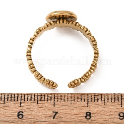 Flower 304 Stainless Steel Cuff Ring Components&nbsp;STAS-P454-05A-G