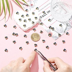40Pcs Flower Alloy Rhinestone Cabochons&nbsp;MRMJ-CJ0001-28