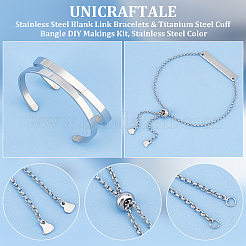304 Stainless Steel Blank Link Bracelets & Stainless Steel Cuff Bangle DIY Makings Kit&nbsp;DIY-UN0056-22