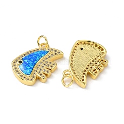 Brass Micro Pave Cubic Zirconia Pendants&nbsp;KK-A197-09G