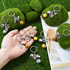 12Pcs 3 Styles Wood & Alloy Keychians&nbsp;KEYC-FH00062