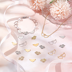 24Pcs 6 Styles 201 Stainless Steel Connector Charms&nbsp;STAS-DC0011-02
