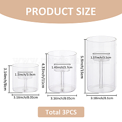 3Pcs 3 Styles Transparent Glass Candle Holders&nbsp;DJEW-FH0001-32