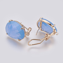 Faceted Glass Stud Earring Findings&nbsp;GLAA-F084-D