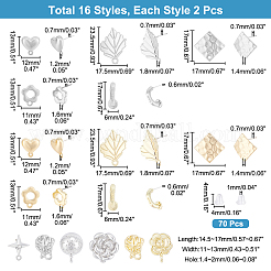 32Pcs 16 Style Alloy Stud Earring Findings&nbsp;FIND-PH0008-35
