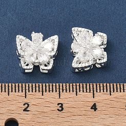 Brass Micro Pave Cubic Zirconia Beads&nbsp;KK-C155-02S-01
