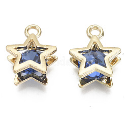 Brass Micro Cubic Zirconia Charms&nbsp;X-KK-N235-034C
