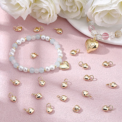 20Pcs Rack Plating Brass Heart Charms&nbsp;KK-BBC0024-87A