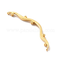 Rack Plating Brass Clear Cubic Zirconia Connector Charms&nbsp;KK-M230-21G