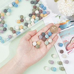 80Pcs 10 Colors Unwaxed Natural Lava Rock Beads&nbsp;G-NB0005-36