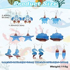 7 Pairs 1 Styles Acrylic Dangle Earrings&nbsp;EJEW-CJ0001-06