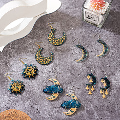 5Pcs 5 Style Sun & Moon & Cloud & Star Pendant Silicone Mold&nbsp;DIY-TA0003-72