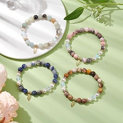8.5mm Round Gemstone Beaded Stretch Bracelets&nbsp;BJEW-JB10518