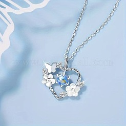 Alloy Resin Pendant Flower Heart Frame Pendant Necklaces for Woemn&nbsp;WG3E827-01