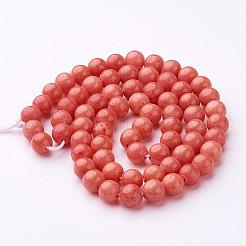 Natural Mashan Jade Round Beads Strands&nbsp;G-D263-6mm-M