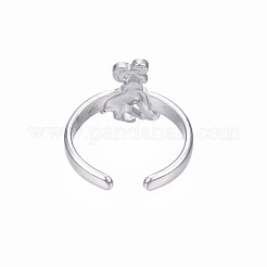 Non-Tarnish 304 Stainless Steel 12 Constellations/Zodiac Signs Open Cuff Ring for Women&nbsp;RJEW-S405-156P-L