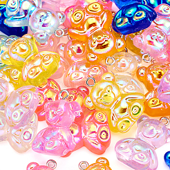 16Pcs 8 Colors Electroplated Resin Pendants&nbsp;CRES-FP0001-12