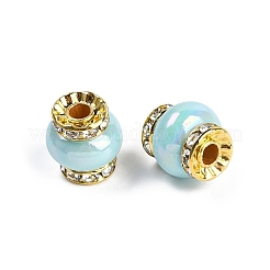 Resin Beads with Brass Rhinestone Rondelle&nbsp;KK-H490-05G-05