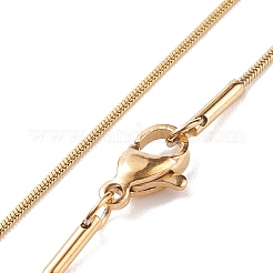 304 Stainless Steel Square Snake Chains Necklaces&nbsp;NJEW-P170-02G-10