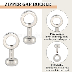 5Pcs Brass Zipper Insert Buckles&nbsp;FIND-SP0004-11P