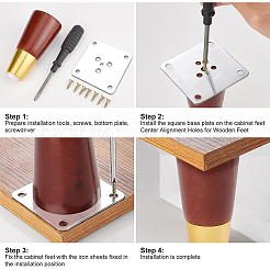 Natural Wooden Couch Legs&nbsp;DIY-WH0304-057