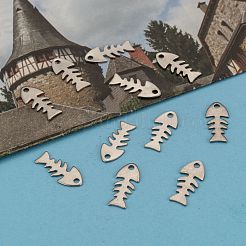 Tarnish Resistant Fishbone 201 Stainless Steel Pendants&nbsp;STAS-R071-19