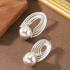 Oval with Round Alloy Stud Earrings&nbsp;FS-WG03FFF-02